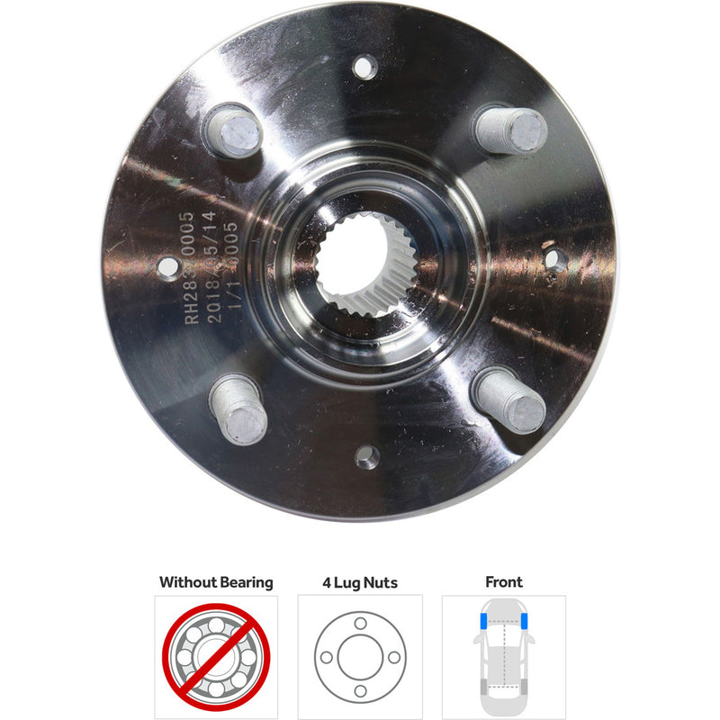 Front and Rear Wheel Hubs Front - Without Bearing; Rear - With Bearing