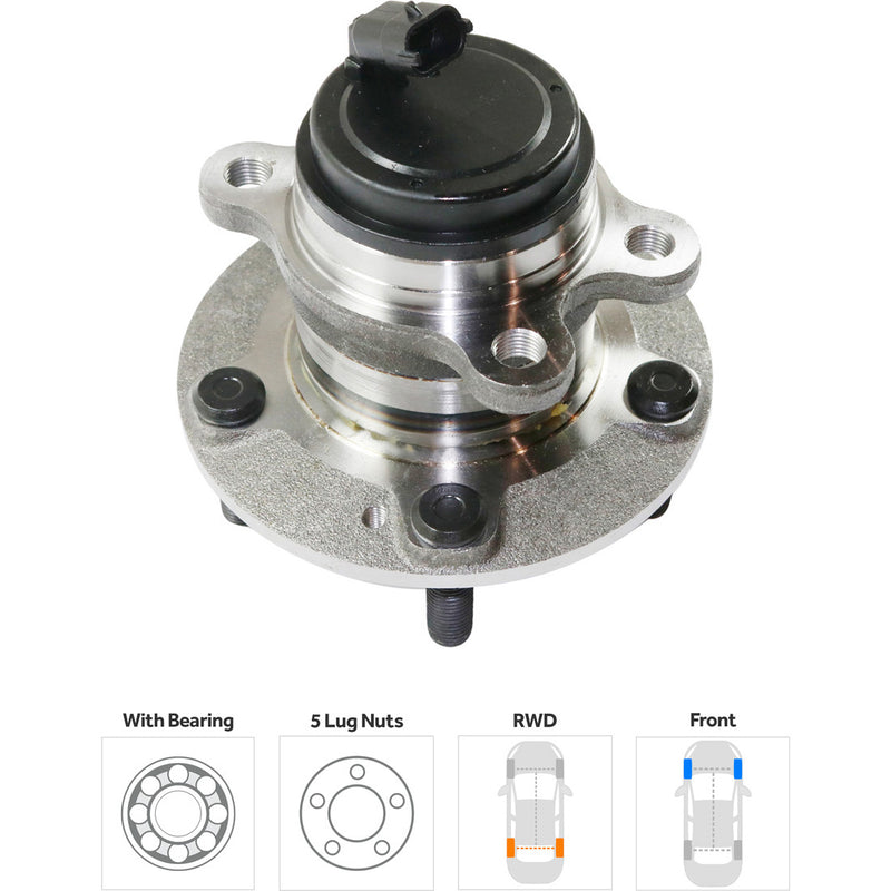 Set Of 2 - Front Wheel Hubs With Bearing With Sensor