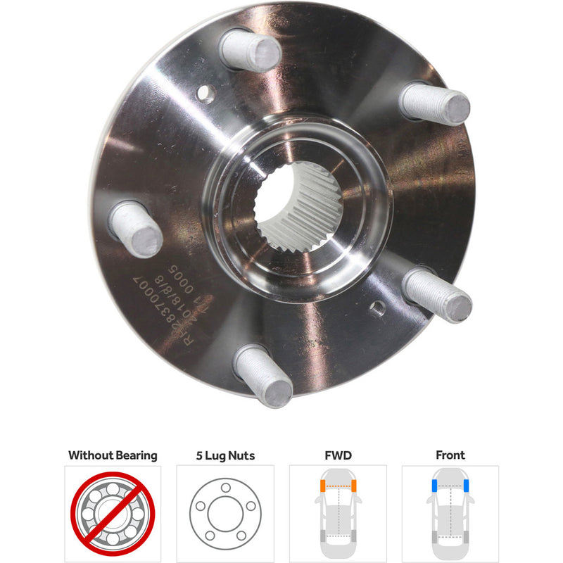 Set Of 4 - Rear Wheel Hubs Front - Without Bearing  Rear - With Bearing With Sensor Front Wheel Drive