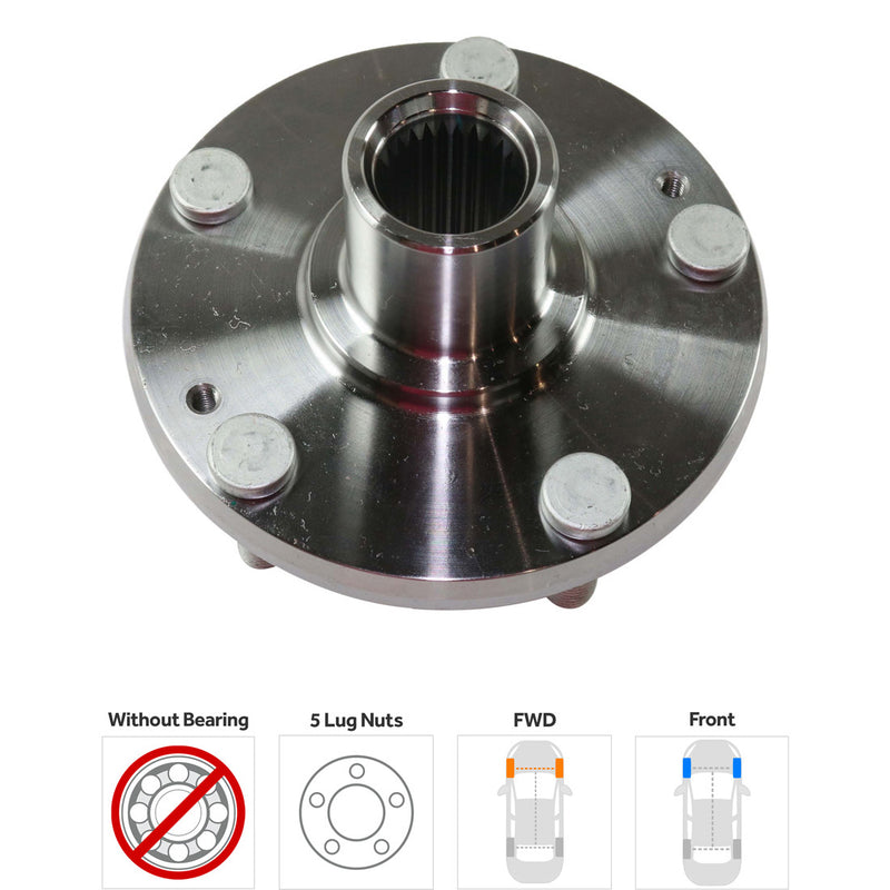 Set Of 2 - Front Wheel Hubs Without Bearing