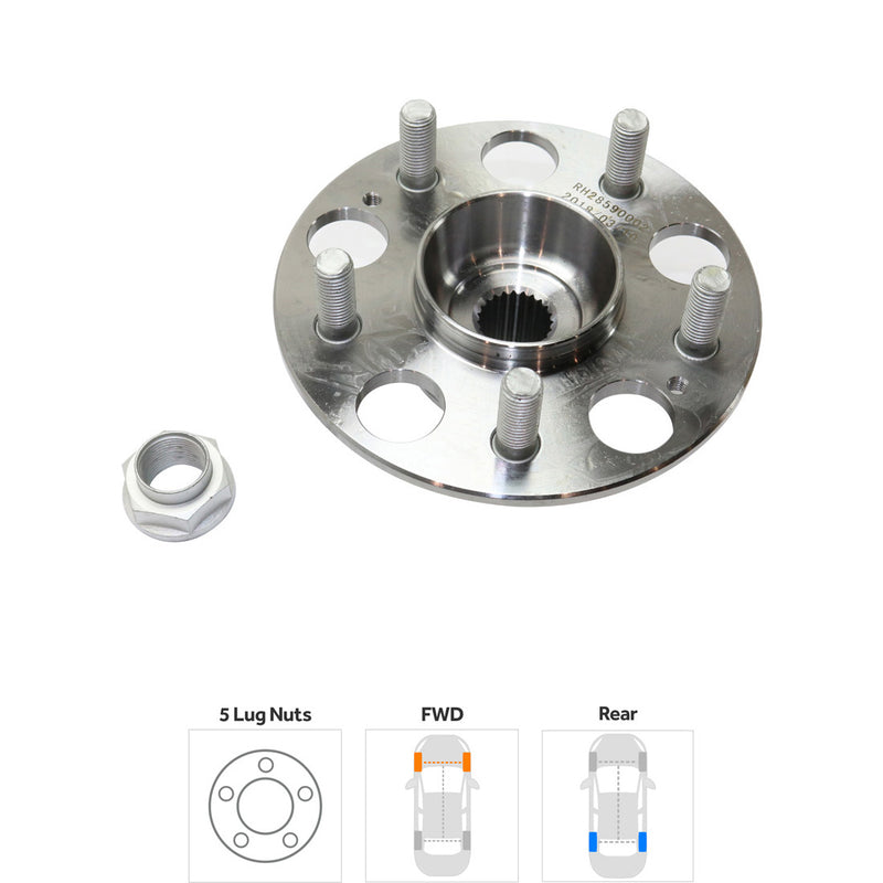 Set Of 2 - Rear Wheel Hubs Without Bearing