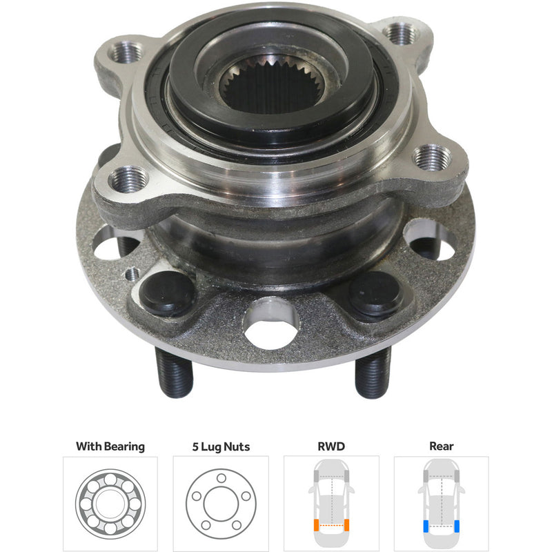 Set Of 2 - Rear Wheel Hubs With Bearing