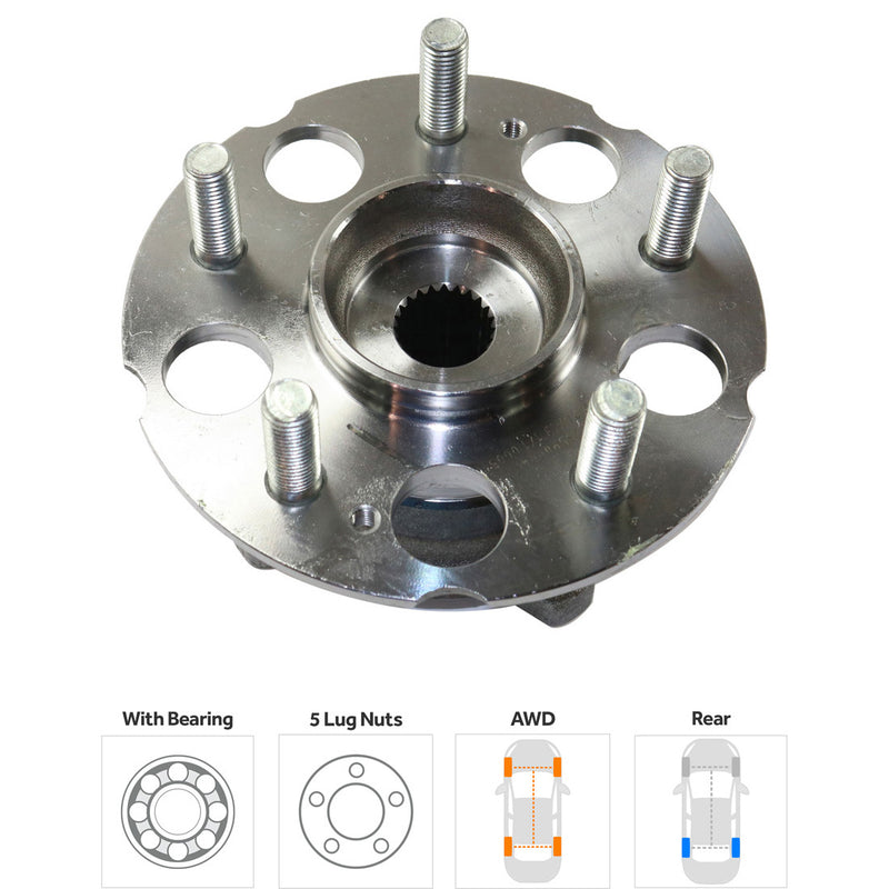 Set Of 2 - Rear Wheel Hubs With Bearing 5 x 4.5 in. Bolt Pattern All Wheel Drive
