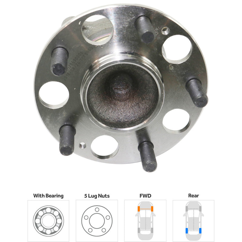 Set Of 2 - Rear Wheel Hubs With Bearing 5 x 4.5 in. Bolt Pattern Front Wheel Drive