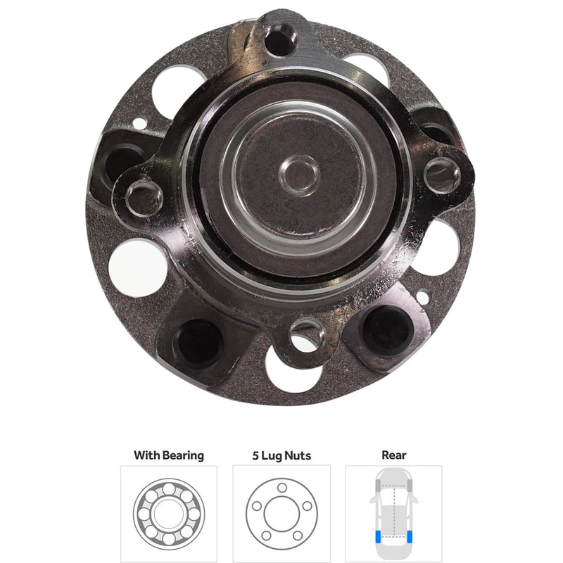 Set Of 2 - Rear Wheel Hubs With Bearing 5 x 4.5 in. Bolt Pattern