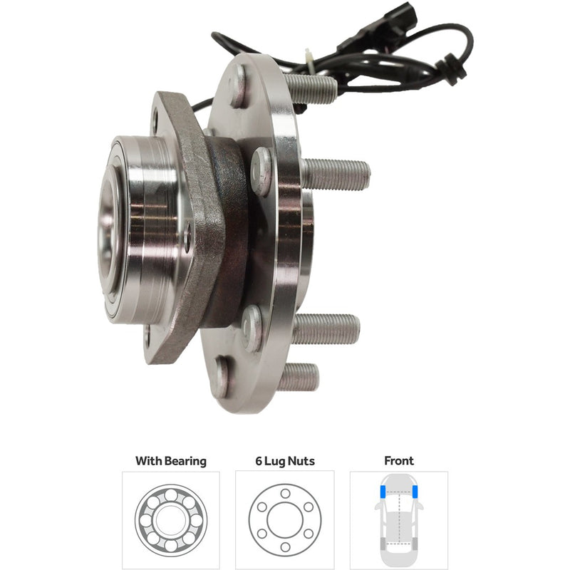 Front Wheel Hub Assembly Pair Driver & Passenger Side (LH & RH)