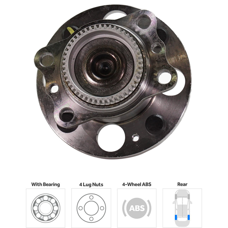 Set Of 2 - Rear Wheel Hubs With Bearing 4-Wheel ABS