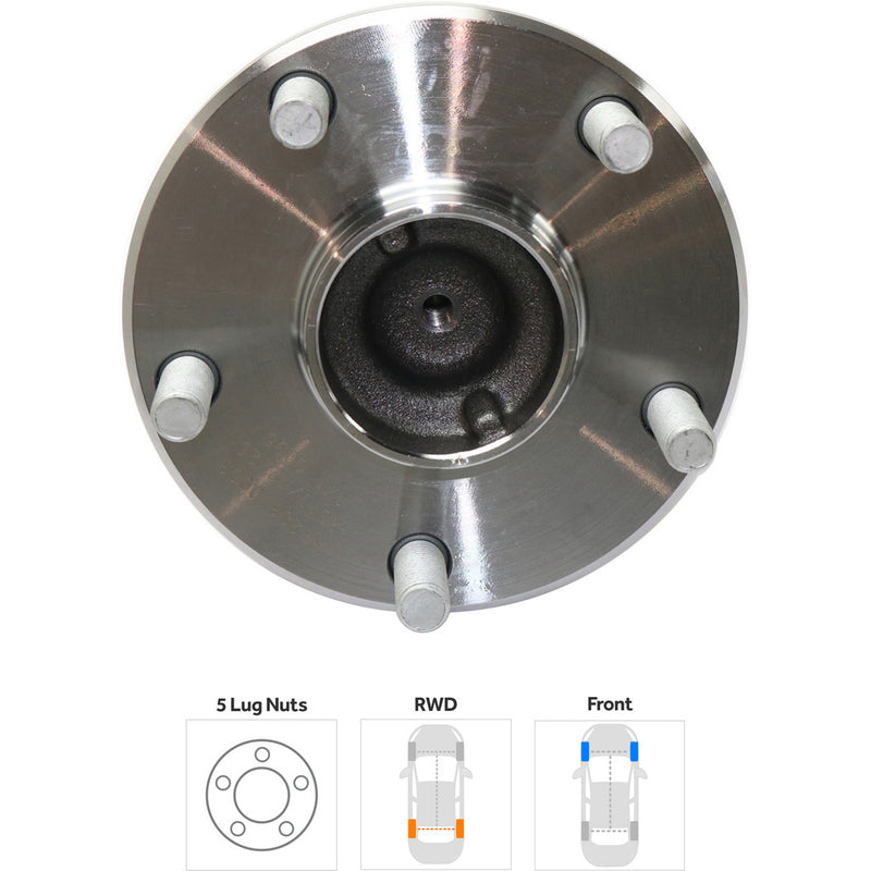 Front Wheel Hubs Without Bearing Lug nuts are not included