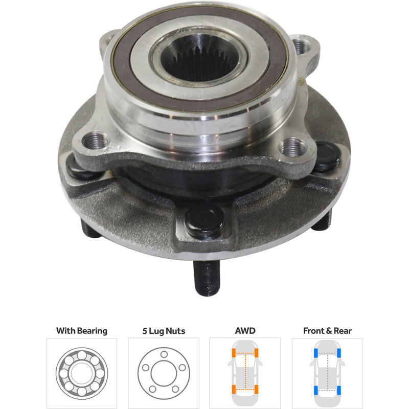 Set Of 4 - Front and Rear Wheel Hubs With Bearing All Wheel Drive