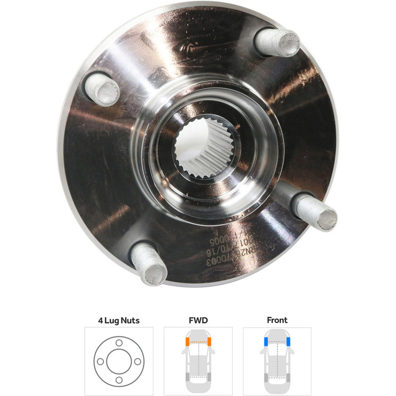 Set Of 2 - Front Wheel Hubs Without Bearing