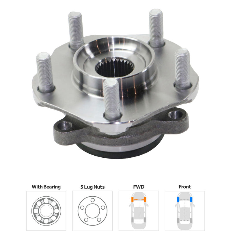 Set Of 2 - Front Wheel Hubs With Bearing