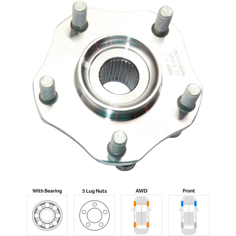 Set Of 2 - Front Wheel Hubs With Bearing With ABS