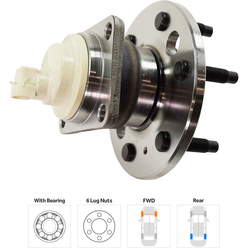 Set Of 2 - Rear Wheel Hubs With Bearing With Sensor