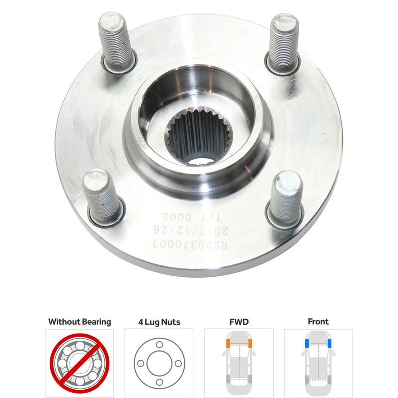 Set Of 2 - Front Wheel Hubs Without Bearing