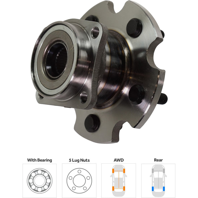 Set Of 2 - Rear Wheel Hubs With Bearing All Wheel Drive