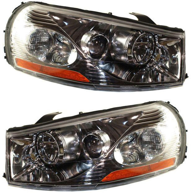 Set Of 2 - Driver and Passenger Side Headlights with Bulbs Halogen | GM2502229,GM2503229