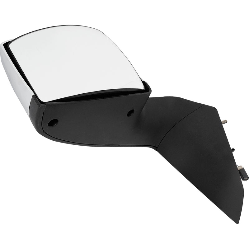 Driver Side Hood Mirror, Manual Adjust, Non-Folding, Heated, Chrome, W/o Signal Light