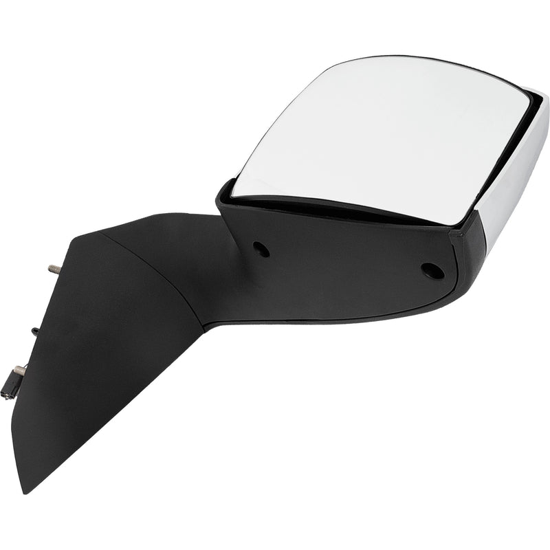 Passenger Side Hood Mirror, Manual Adjust, Non-Folding, Heated, Chrome, W/o Signal Light