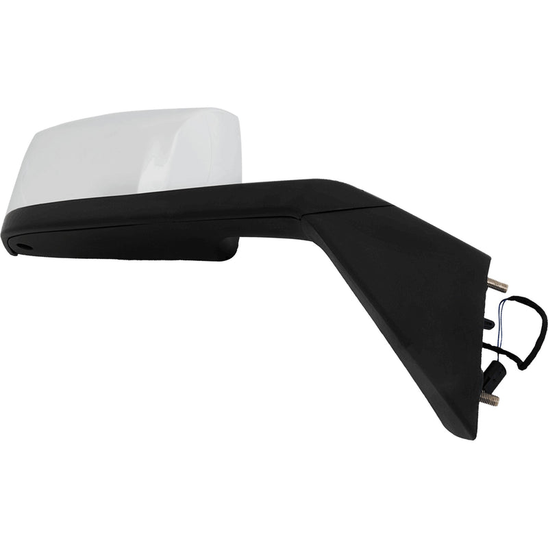 Passenger Side Hood Mirror, Manual Adjust, Non-Folding, Heated, Chrome, W/o Signal Light