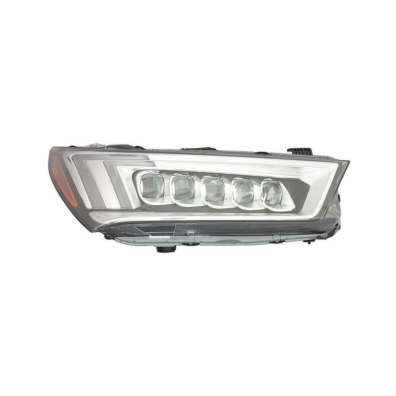 Passenger Side LED Headlight Assembly; Except 2019-2020 A-Spec; Chrome; Without Auto Level; Without Logo