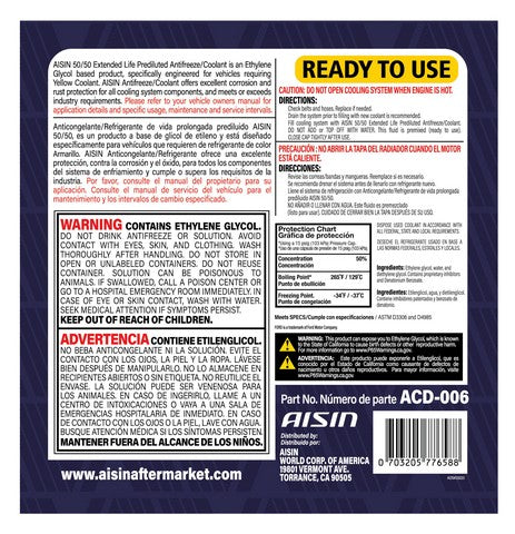 Engine Coolant / Antifreeze Aisin ACD-006