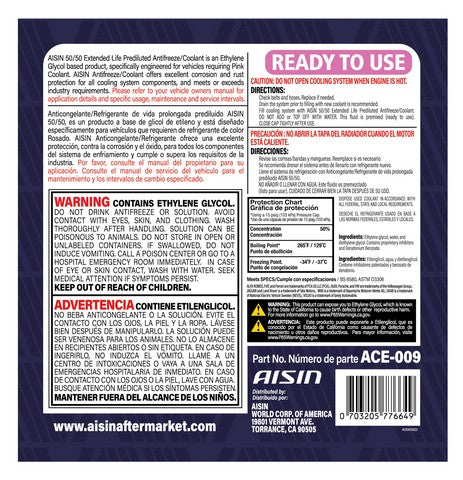 Engine Coolant / Antifreeze Aisin ACE-009