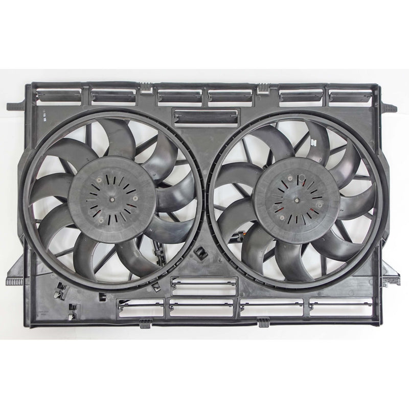 Radiator and Condenser Fan Assembly with Two Fans Side by Side