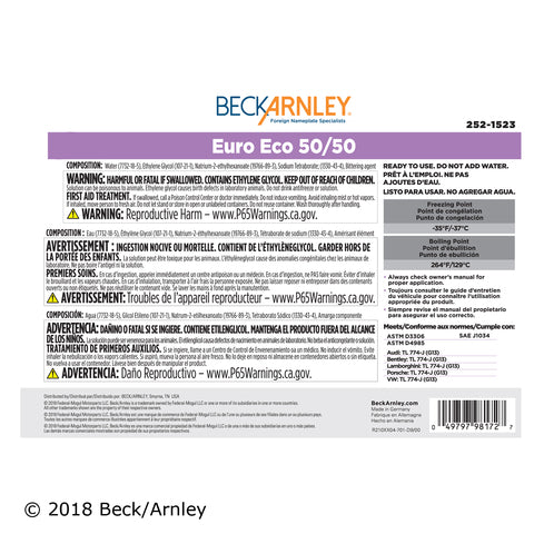 Engine Coolant / Antifreeze Beck Arnley 252-1523