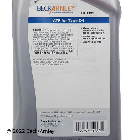 Auto Trans Fluid Beck Arnley 252-2004