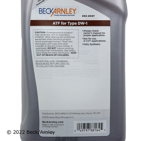 Automatic Transmission Fluid Beck Arnley 252-2007