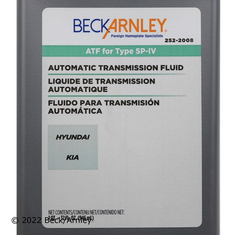 Automatic Transmission Fluid Beck Arnley 252-2008