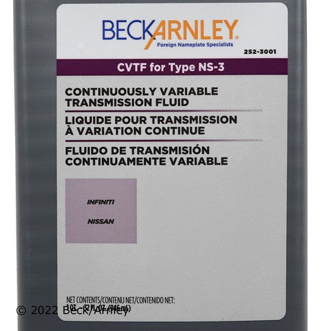 Automatic Continuously Variable Transmission (CVT) Fluid Beck Arnley 252-3001