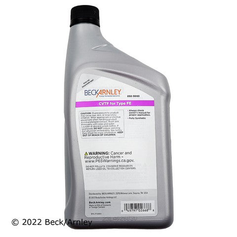 Automatic Continuously Variable Transmission (CVT) Fluid Beck Arnley 252-3003